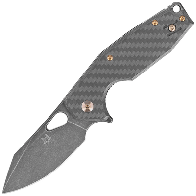 FOX knives FX-527LI CF YARU vreckový nôž 7 cm, Black Stonewash PVD, čierna, uhlíkové vlákno