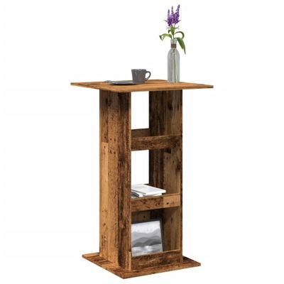 vidaXL Barový stôl s policami staré drevo 60x60x102cm kompozitné drevo