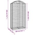 vidaXL Oblúkový gabionový kôš 100x50x180/200 cm pozinkované železo