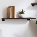 vidaXL Nástenná polica tmavohnedá 60x20x2 cm ošetrený dubový masív