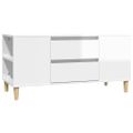 vidaXL TV skrinka lesklá biela 102x44,5x50 cm spracované drevo