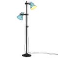 vidaXL Podlahová lampa 25 W šmuhovaná modrá 25x25x90/140 cm E27