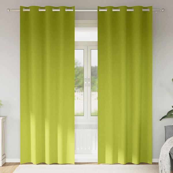 vidaXL Záclony na zatemnenie s krúžkami 2 pcs Zelená 260 x 140 cm