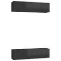 vidaXL TV skrinky 4 ks lesklé čierne 60x30x30 cm drevotrieska