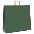 vidaXL Papierové tašky 250 ks s rúčkami, zelené, 54x15x49 cm