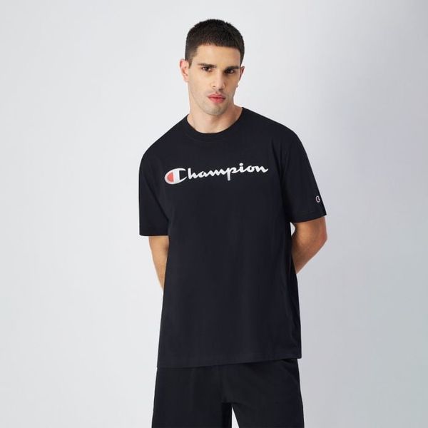 Tričko Big Logo Jersey Black - Champion, veľkosť S, veľkosť oblečenia S