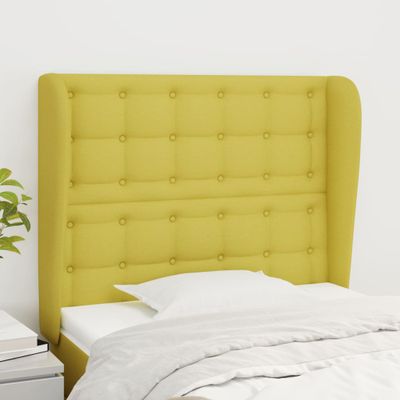 vidaXL Čelo postele so záhybmi zelené 93 x 23 x 118/128 cm látka