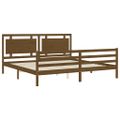 vidaXL Posteľný rám s čelom medovo-hnedý 200x200 cm masívne drevo