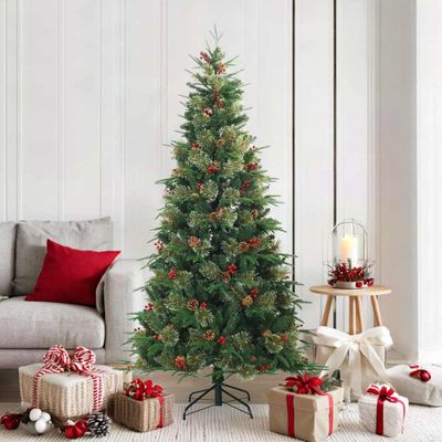 vidaXL Umelý Sklápací Vianočný Stromček Zelená 180 cm PVC, PE a oceľ