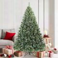 vidaXL Umelý vianočný stromček s 300 LED-i Zelená 180 cm PE a PVC