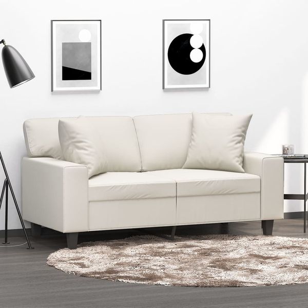 vidaXL Dekoratívne vankúše 2 ks krémové 40x40 cm umelá koža
