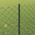 vidaXL Sieťový plot s stĺpom 10 x 1 m PVC potiahnutá oceľ Zelená