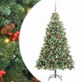 vidaXL Umelý vianočný stromček 300 LED Teplá biela PVC a kov Zelená