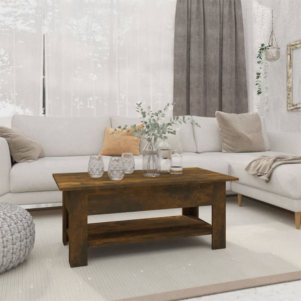 vidaXL Konferenčný stolík dymový dub 102x55x42 cm kompozitné drevo