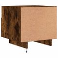 vidaXL Nočné stolíky s LED svetlami 2 ks dymový dub 40x39x37 cm