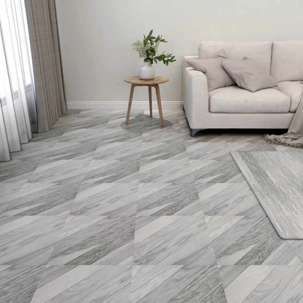 vidaXL Podlahové dosky 55 pcs Biely 5,11 m² PVC
