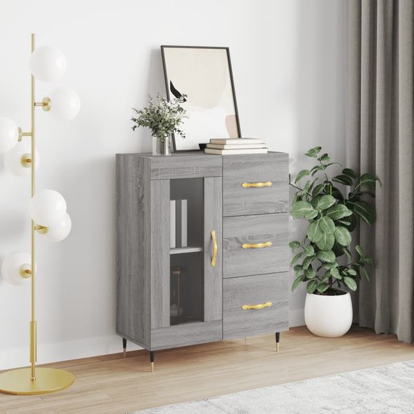 vidaXL Komoda sivý dub sonoma 69,5x34x90 cm kompozitné drevo