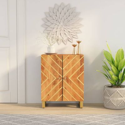 vidaXL Bočná skrinka hnedo-čierna 60x33,5x75 cm masívne mango