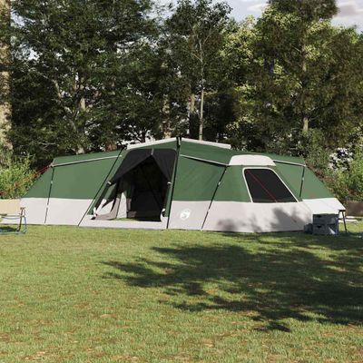 vidaXL Rodinný stan so strechou Zelená 833 x 585 x 216 cm taft