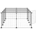 vidaXL 20-panelová klietka pre domáce zvieratá čierna 140x70x35 cm oceľ