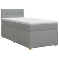 vidaXL Posteľ boxspring s matracom Svetlosivá 90 x 190 cm Látka