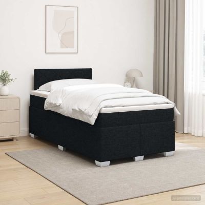 vidaXL Posteľ boxspring s matracom Čierna 120 x 200 cm Látka