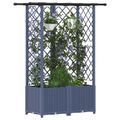 vidaXL Vyvýšený záhon s mriežkou a strechou Sivá 124 x 40 x 136 cm PP
