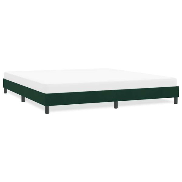 vidaXL Rám postele bez matraca Tmavo zelená 180x210 cm Zamat