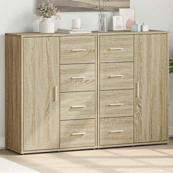 vidaXL Komody 2 ks dub sonoma 60x31x84 cm kompozitné drevo