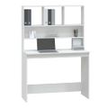 vidaXL Stolík so zásuvkami biely 102x45x148 cm spracované drevo