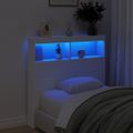 vidaXL Skrinka na čelo postele s LED biela 100x17x102 cm