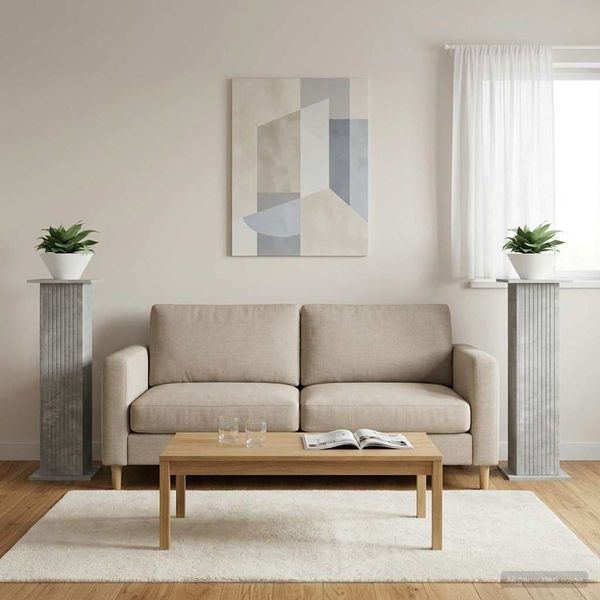 vidaXL Stojan na rastliny 2 pcs Betónovo sivá 30,5 x 30 x 100,5 cm