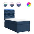 vidaXL Posteľný rám boxsping s matracom modrý 80x200 cm látka