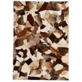 vidaXL Patchwork koberec z kúskov kože, 80x150 cm, hnedo-biely