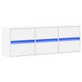 vidaXL Nástenná TV skrinka s LED, biela 130x31x45 cm