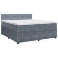 vidaXL Posteľ boxspring s matracom Tmavosivá 200 x 200 cm Zamat