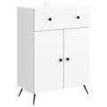 vidaXL Servírovacia skriňa Biela s vysokým leskom 66 x 34,5 x 90 cm