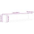vidaXL Nástenné police 2ks staré drevo 75x16,5x16,5cm kompozitné drevo