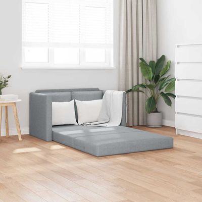 vidaXL Podlahová rozkladacia pohovka 2v1 svetlosivá 112x174x55cm látka