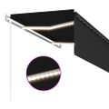 vidaXL Automatická markíza tienidlo&LED&senzor vetra antracitová