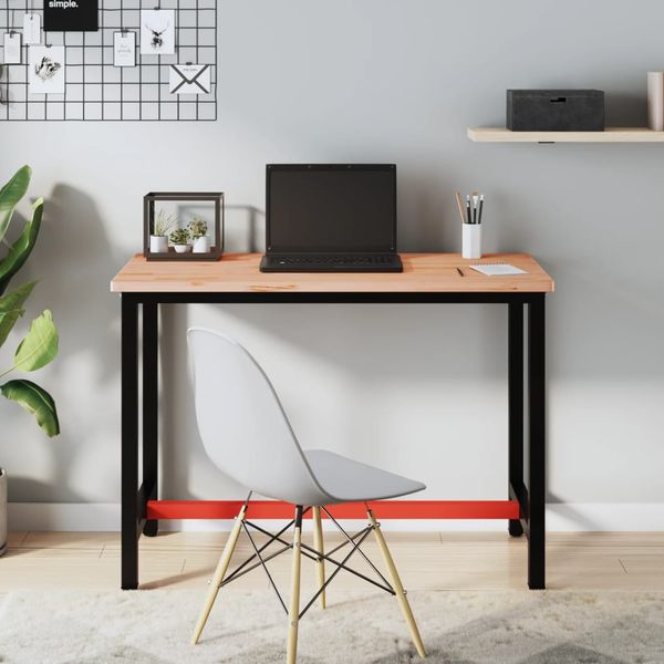 vidaXL Pracovný stôl 115x55x81,5 cm masívny buk a kov
