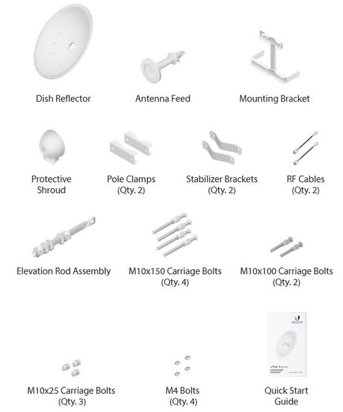 Ubiquiti airFiber Dish 26dBi, 3GHz, Sklon 45