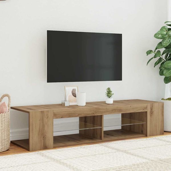 vidaXL TV skrinka s LED dub artisan 135x39x30 cm kompozitné drevo