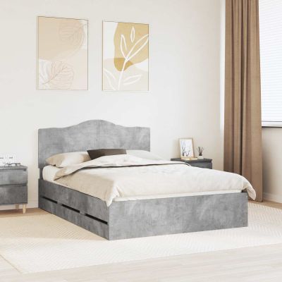 vidaXL Rám postele Betónovo Sivá 140 x 200 cm Inžinierske drevo