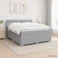 vidaXL LED boxspring posteľ s matracom Svetlosivá 140 x 200 cm Látka