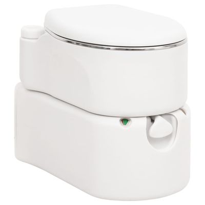 vidaXL Integrované kempingové WC biele 24+17 l HDPE a oceľ