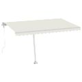 vidaXL Samostatne stojaca automatická markíza 450x300 cm krémová