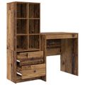 vidaXL Stôl Staré drevo 115,5 x 50 x 127 cm 2 ks