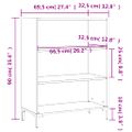 vidaXL Knižnica dymový dub 69,5x32,5x90 cm kompozitné drevo