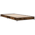 vidaXL Posteľný rám dymový dub 90x200 cm kompozitné drevo a kov